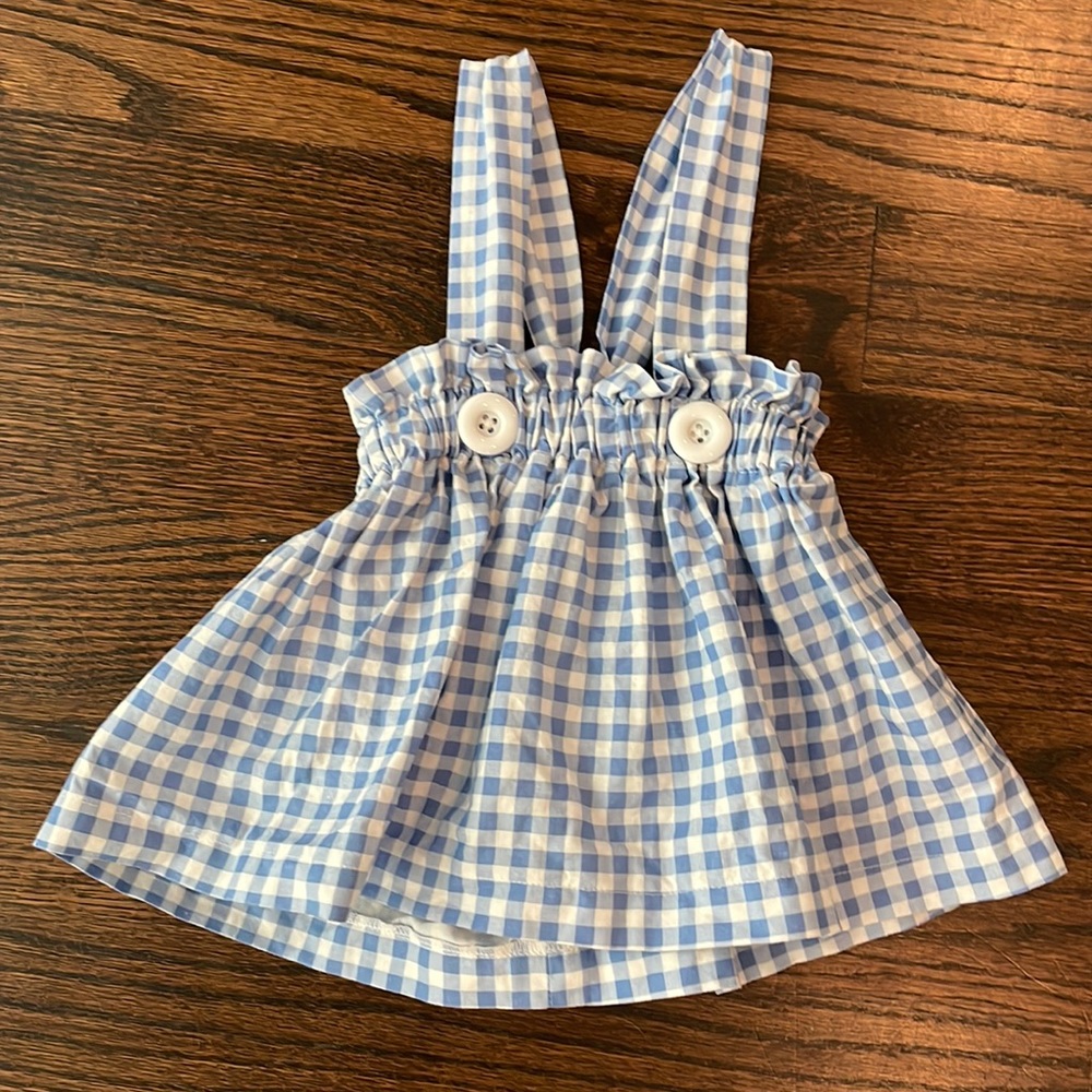 Suspender Skirt - Blue Gingham